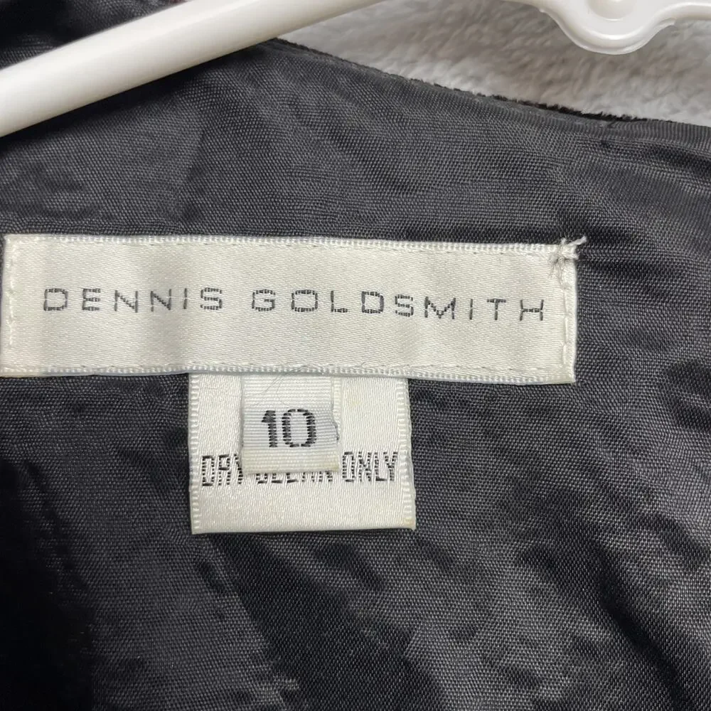 Vtg Dennis Goldsmith Womens Velvet Jumpsuit Sz 10 Black Belted Polka Dot Palazzo